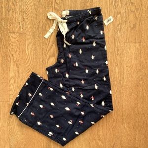 NWT LOVE by GAP Pajama PJ Pants Navy Penguin S